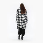  Ballonmantel von AKH Fashion aus Polyester, 1386.06660, Schwarz-Weiss, Hahnentritt