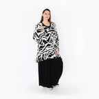  A-Form Jacke von AKH Fashion aus Rayon, 1486.06070, Weiß/Schwarz, Zebra, Ausgefallen
