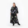  A-Form Jacke von AKH Fashion aus Viskose, 1491.06939, Schwarz/Blau/Multi, Blumen, Schick