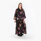  A-Form Jacke von AKH Fashion aus Viskose, 1491.06939, Schwarz/Fuchsia/Multi, Blumen