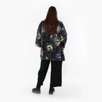  A-Form Jacke von AKH Fashion aus Viskose, 1491.07090, Schwarz/Blau/Multi, Blumen, Schick