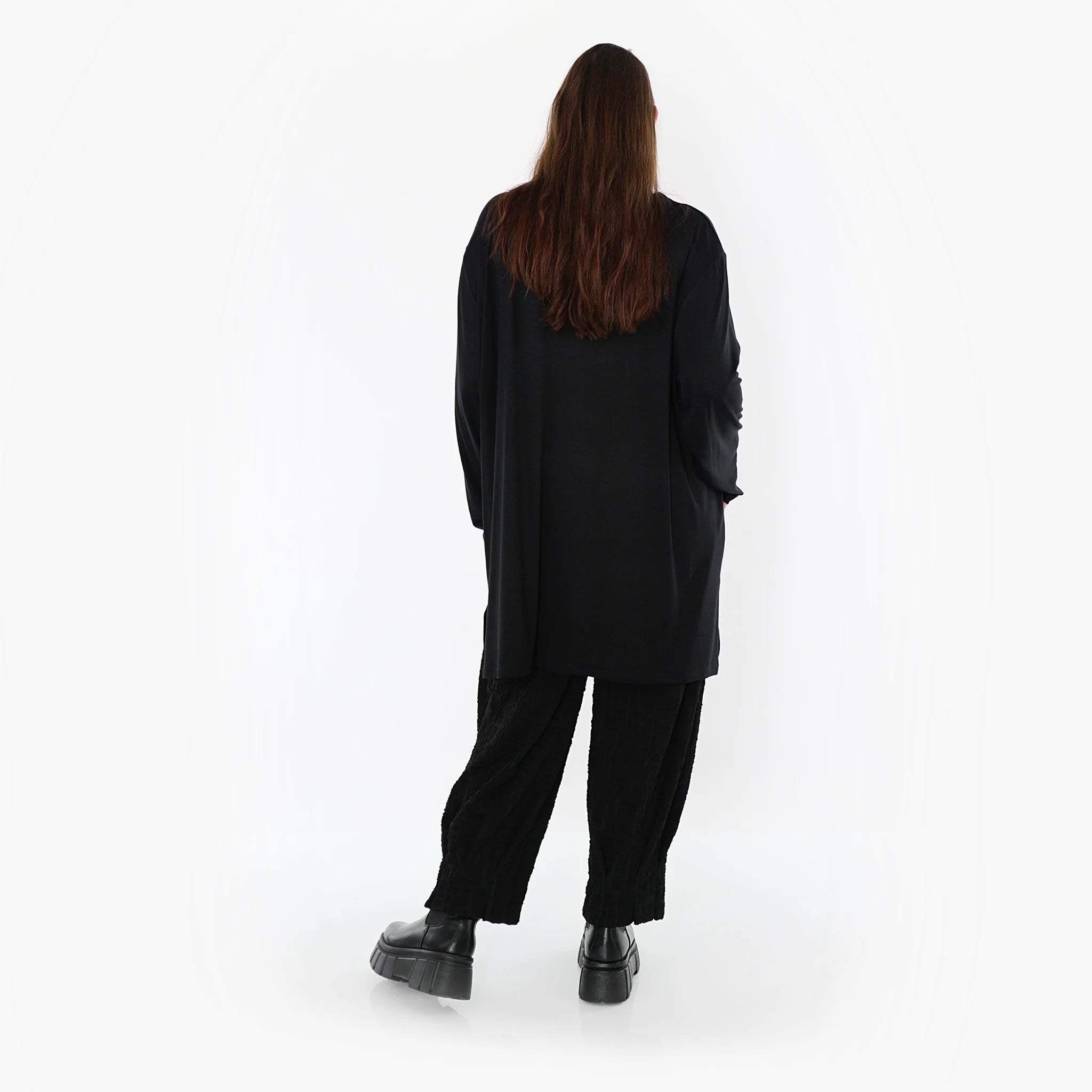 AKH Fashion Bigshirt in gerader Form, aus Viskose, 1531.07054, Schwarz, Ausgefallen, Zeitlos