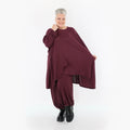 A-Form Bigshirt von AKH Fashion aus Materialmix, 1532.07014, Burgundy, Wellen, Ausgefallen