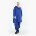 A-Form Bigshirt von AKH Fashion aus Materialmix, 1532.07145, Royalblau, Wellen, Ausgefallen