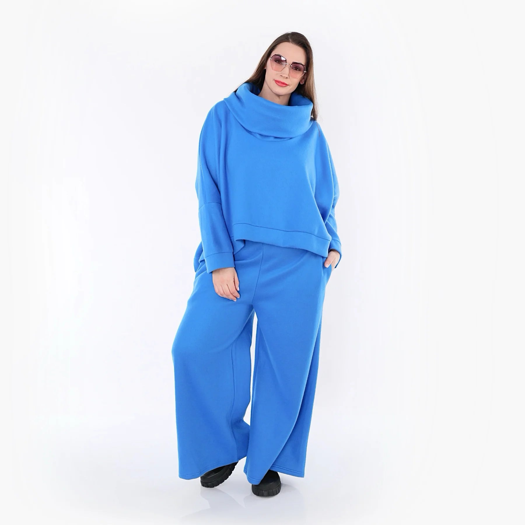Palazzo Hose von AKH Fashion aus Baumwolle, 1547.06937, Blau, Ausgefallen, Zeitlos, Schick