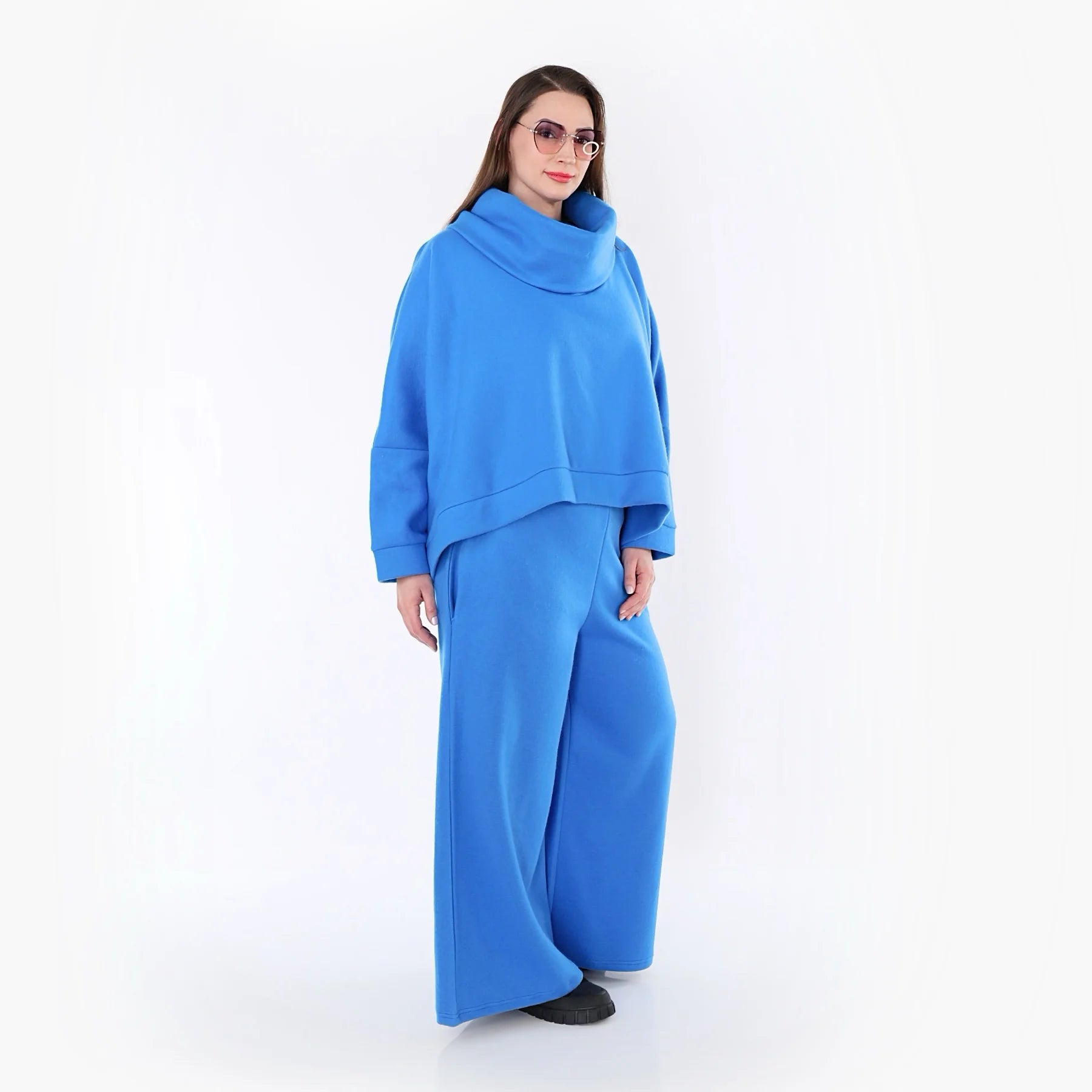 AKH Fashion Überwurf in kastiger Form, aus Baumwolle, 1547.7011R, Blau, Ausgefallen