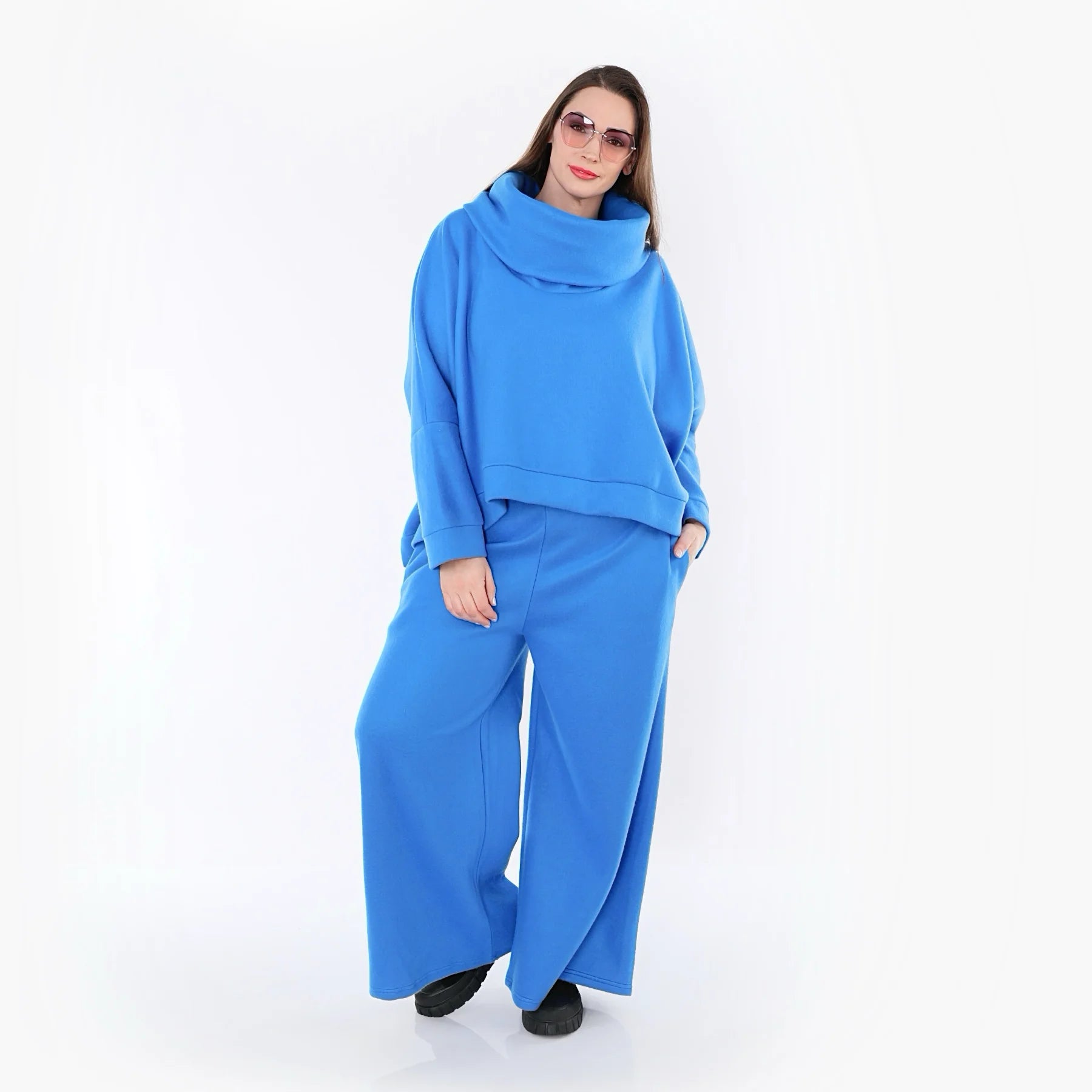 AKH Fashion Überwurf in kastiger Form, aus Baumwolle, 1547.7011R, Blau, Ausgefallen
