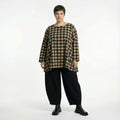  A-Form Bigshirt von AKH Fashion aus Polyester, 1562.00593, Sand/Schwarz, Kariert, Schick