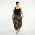  Ballonhose von AKH Fashion aus Polyester, 1562.08069, Sand/Schwarz, Kariert, Ausgefallen