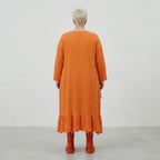  AKH Fashion Kleid in asymmetrischer Form, aus Baumwolle, 1573.07024, Orange, Kariert