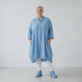  Ballon Bluse von AKH Fashion aus Baumwolle, 1573.07117, Türkis, Kariert, Ausgefallen