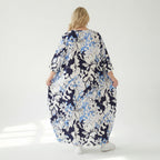  Ballonkleid von AKH Fashion aus Viskose, 1574.01926, Weiß/Marine/Blau, Blumen, Schick