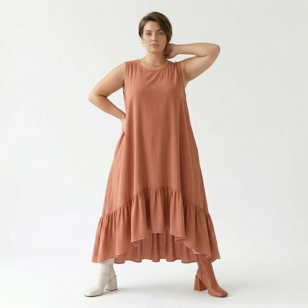 A-Form Kleid von AKH Fashion aus Viskose, 1576.07023, Mauve, Ausgefallen, Zeitlos, Schick