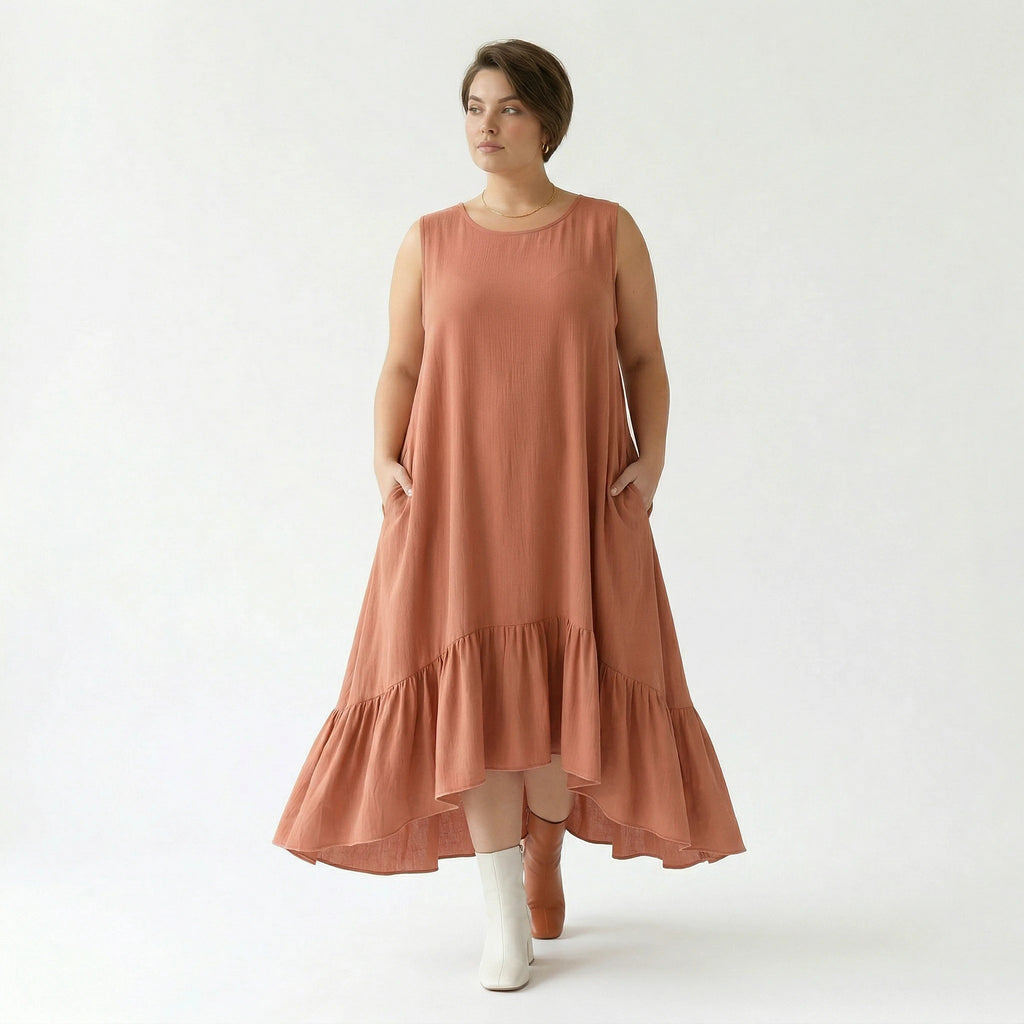 A-Form Kleid von AKH Fashion aus Viskose, 1576.07023, Mauve, Ausgefallen, Zeitlos, Schick