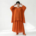 A-Form Rock von AKH Fashion aus Viskose, 1576.07186, Orange, Ausgefallen, Zeitlos, Schick