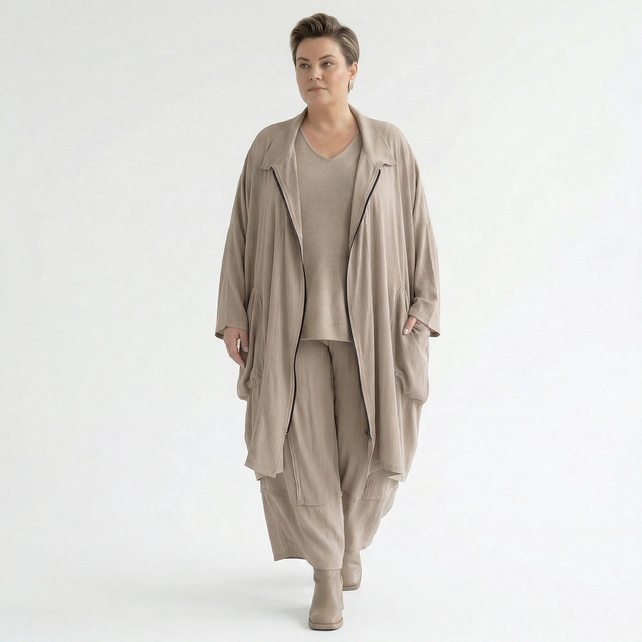 Ballonhose von AKH Fashion aus Viskose, 1576.07189, Beige, Ausgefallen, Zeitlos, Schick