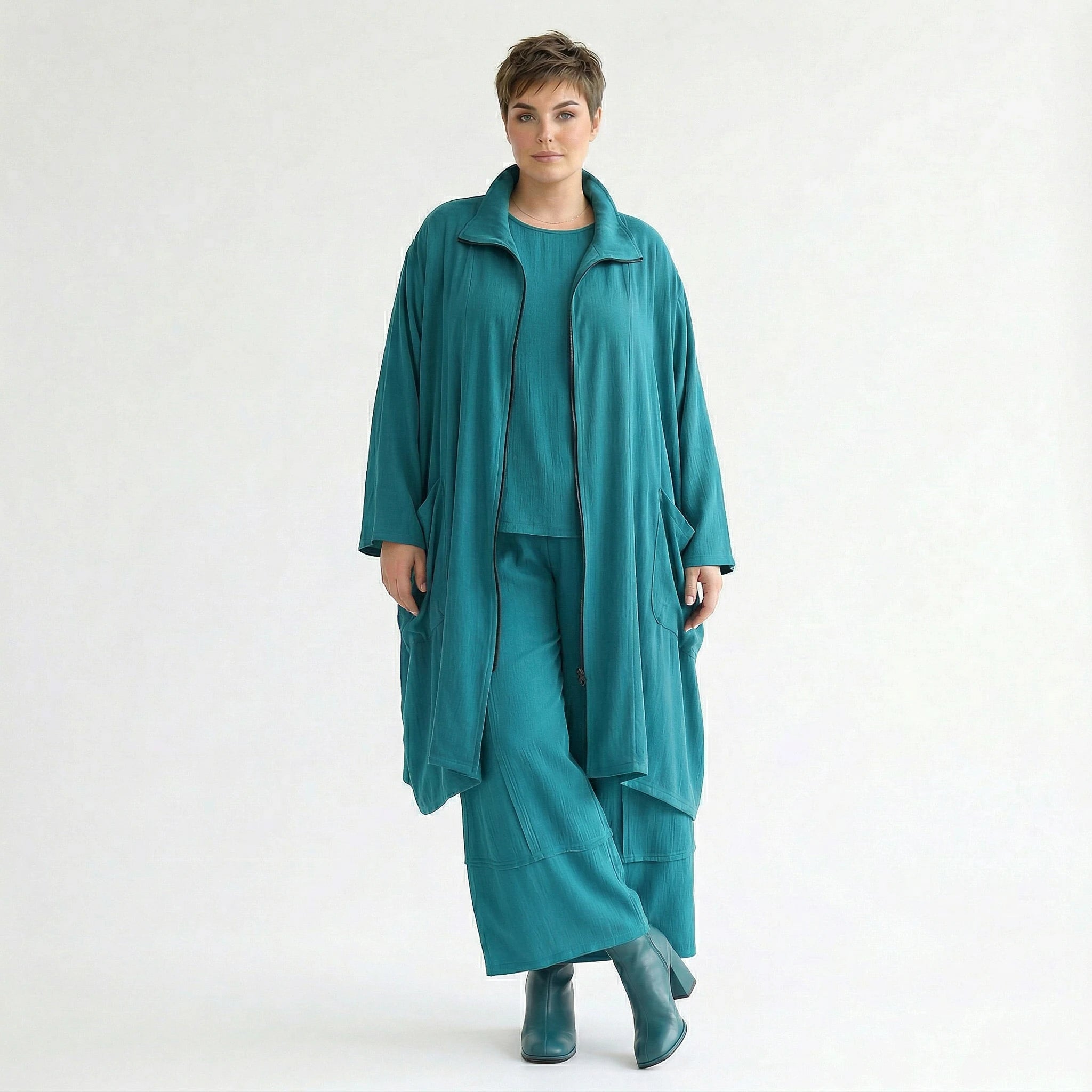 Ballonhose von AKH Fashion aus Viskose, 1576.07189, Petrol, Ausgefallen, Zeitlos, Schick