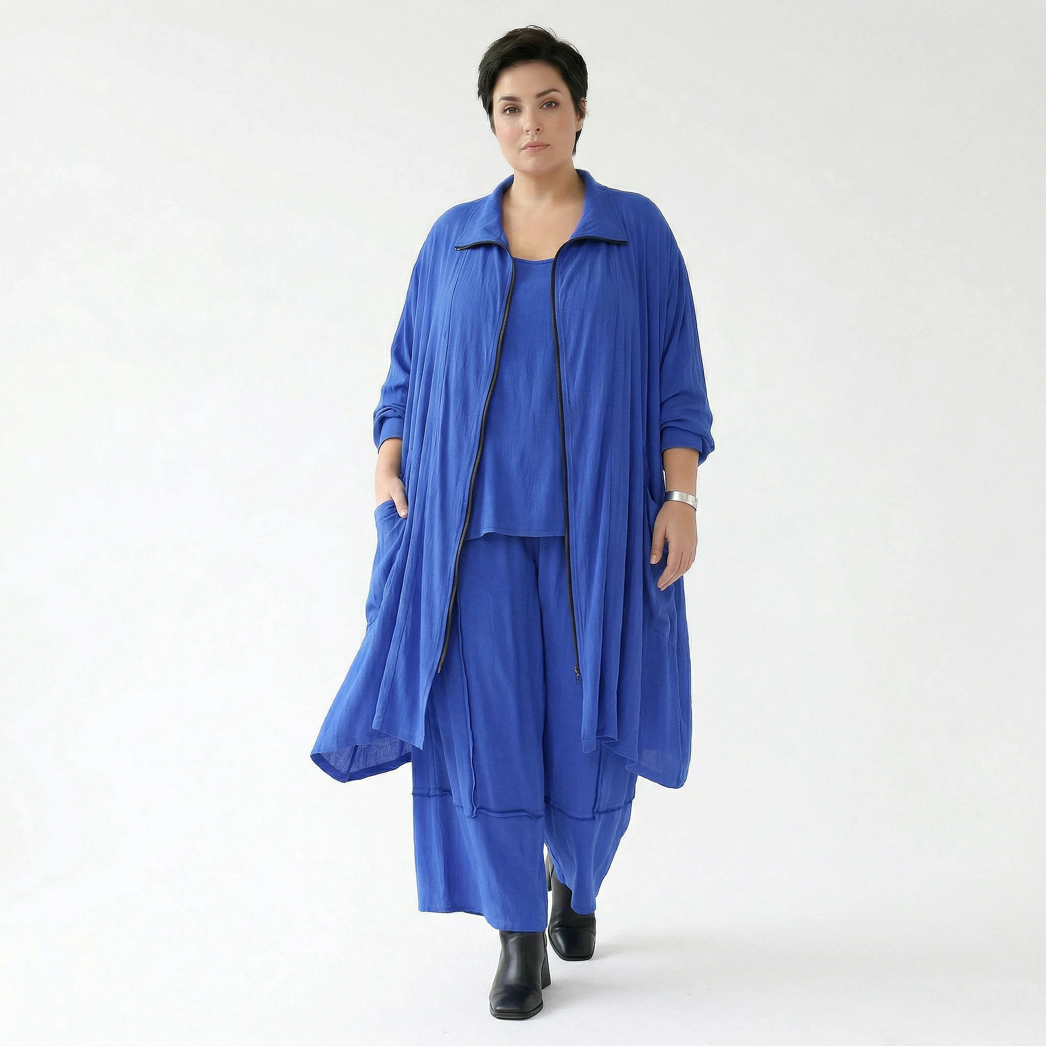 Ballonhose von AKH Fashion aus Viskose, 1576.07189, Royalblau, Ausgefallen, Zeitlos