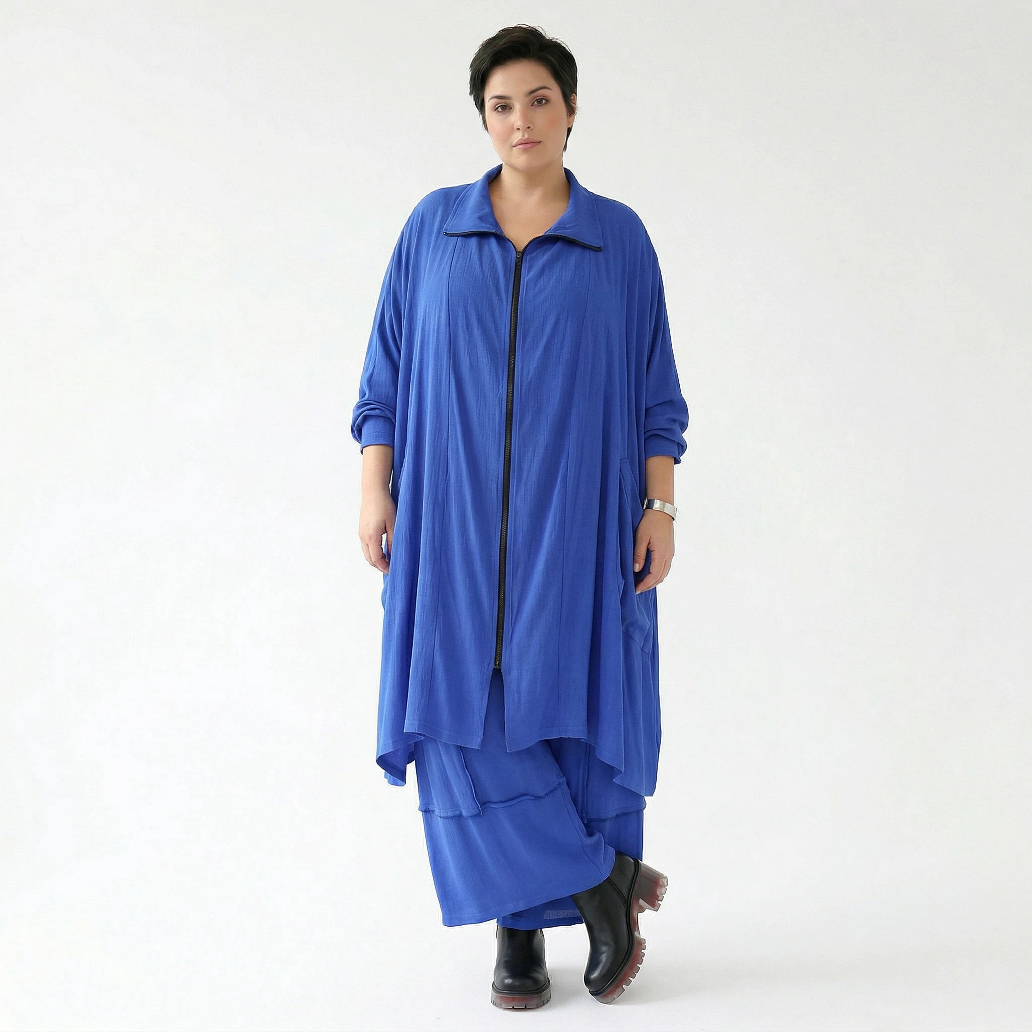 Ballonhose von AKH Fashion aus Viskose, 1576.07189, Royalblau, Ausgefallen, Zeitlos