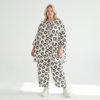  A-Form Bigshirt von AKH Fashion aus Baumwolle, 1577.07069, Ecru/Schwarz, Punkte, Ausgefallen