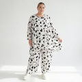 A-Form Bigshirt von AKH Fashion aus Viskose, 1579.00593, Weiß/Schwarz, Kleckse, Ausgefallen