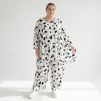 A-Form Bigshirt von AKH Fashion aus Viskose, 1579.00593, Weiß/Schwarz, Kleckse, Ausgefallen