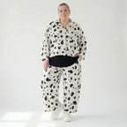 AKH Fashion Jacke in gerundeter Form, aus Viskose, 1579.06910, Weiß/Schwarz, Kleckse