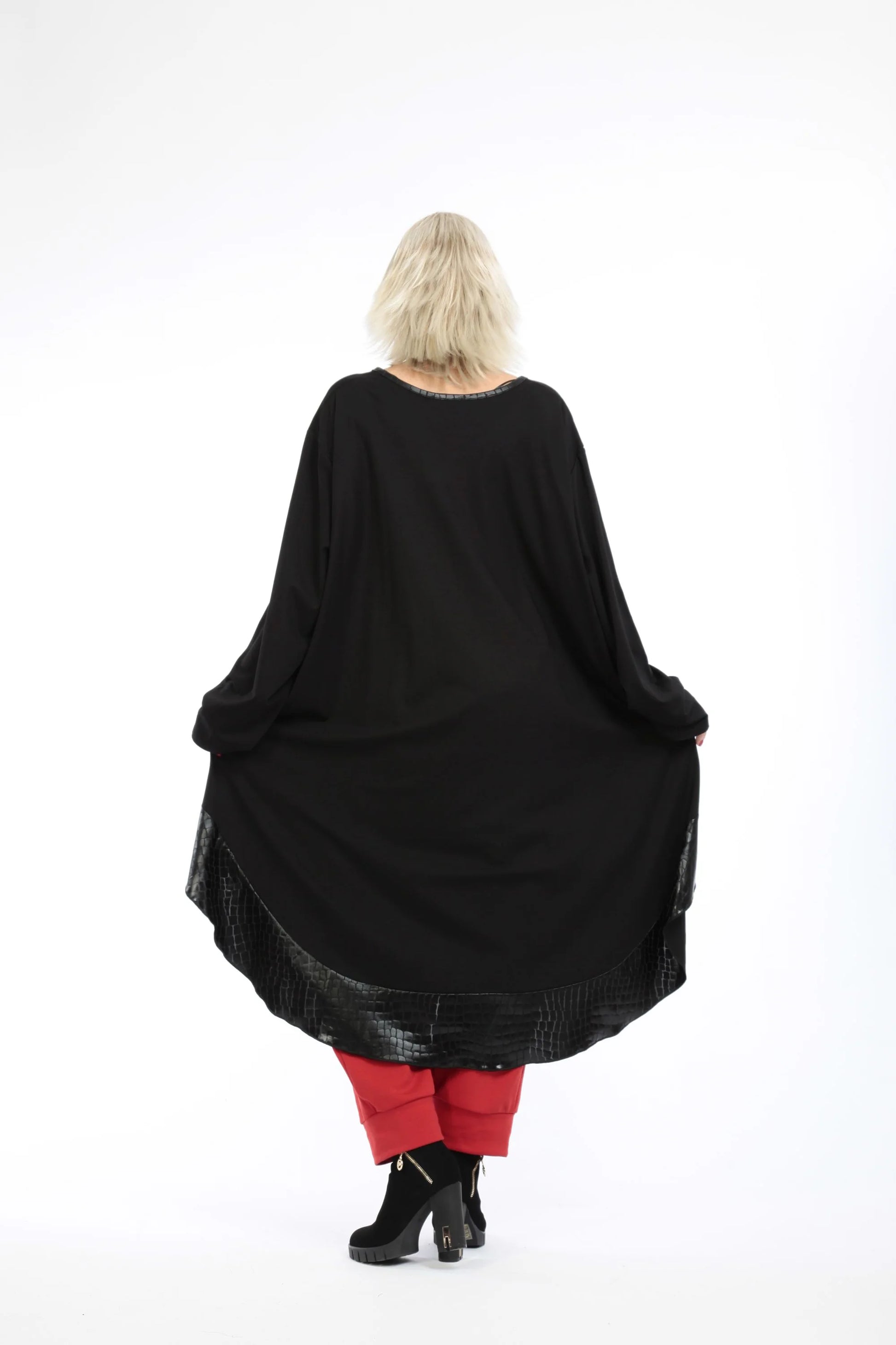  Bigshirt von AKH Fashion aus Viskose in Vokuhila-Form, 1221.06892, Schwarz, Schick, Modern