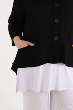 A-Form Jacke von AKH Fashion aus Baumwolle, ausgefallene, zeitlose Lagenlook Mode