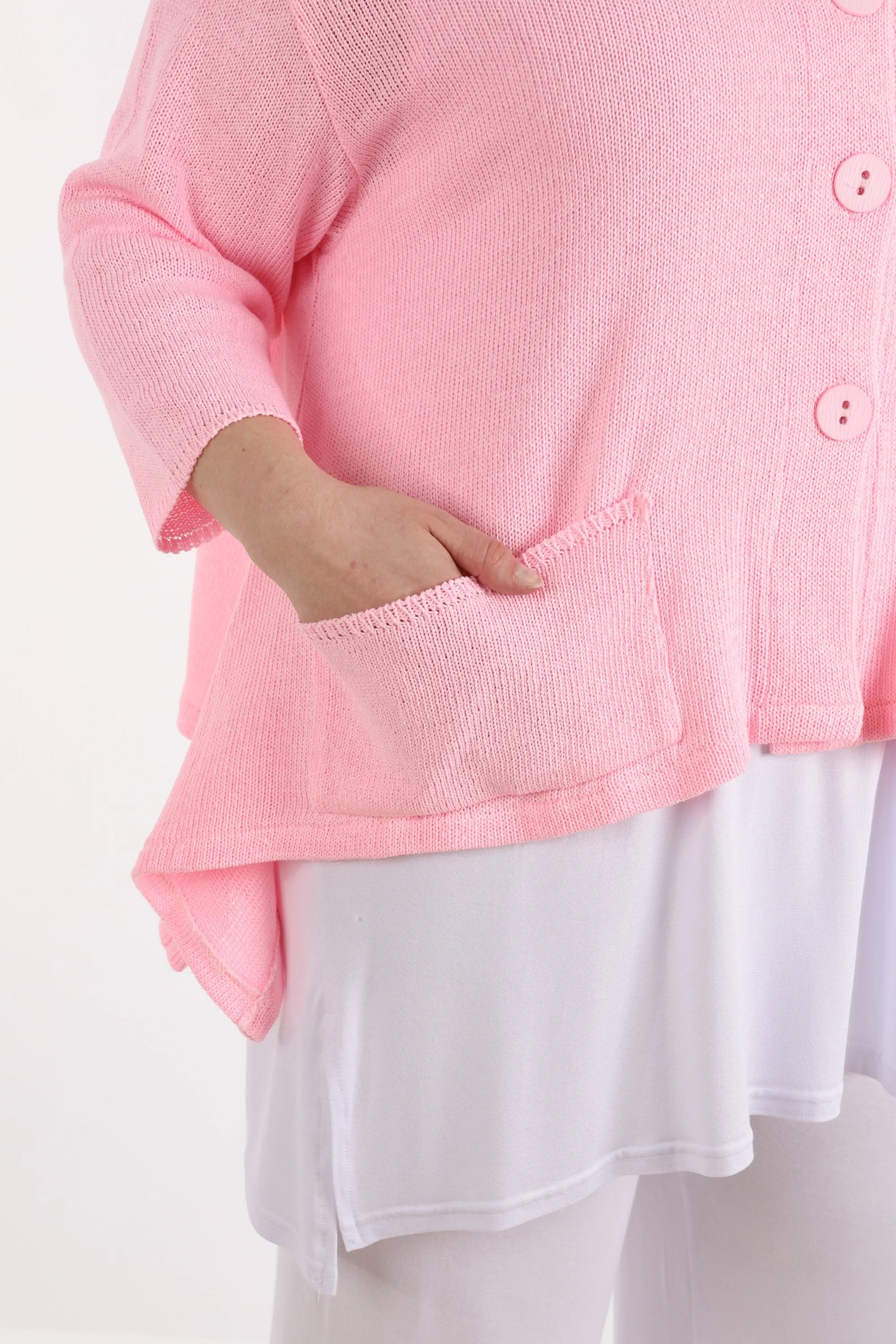  A-Form Jacke von AKH Fashion aus Baumwolle, 1110.00118, Rosa, Schick, Modern, Bequem