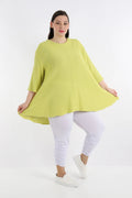  AKH Fashion Shirt in Glocken-Form, aus Baumwolle, 1110.01892, Lime, Schick, Modern, Bequem