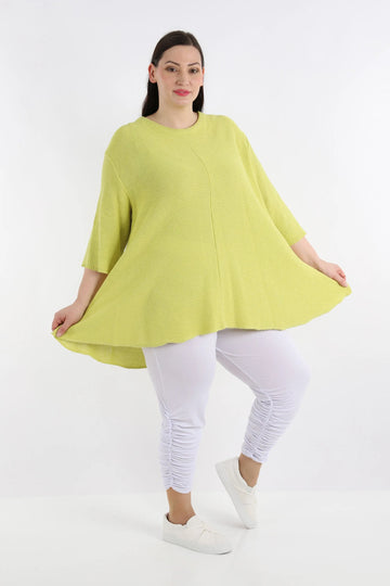  Shirt von AKH Fashion aus Baumwolle in Glocken-Form, 1110.01892, Lime, Unifarben, Schick