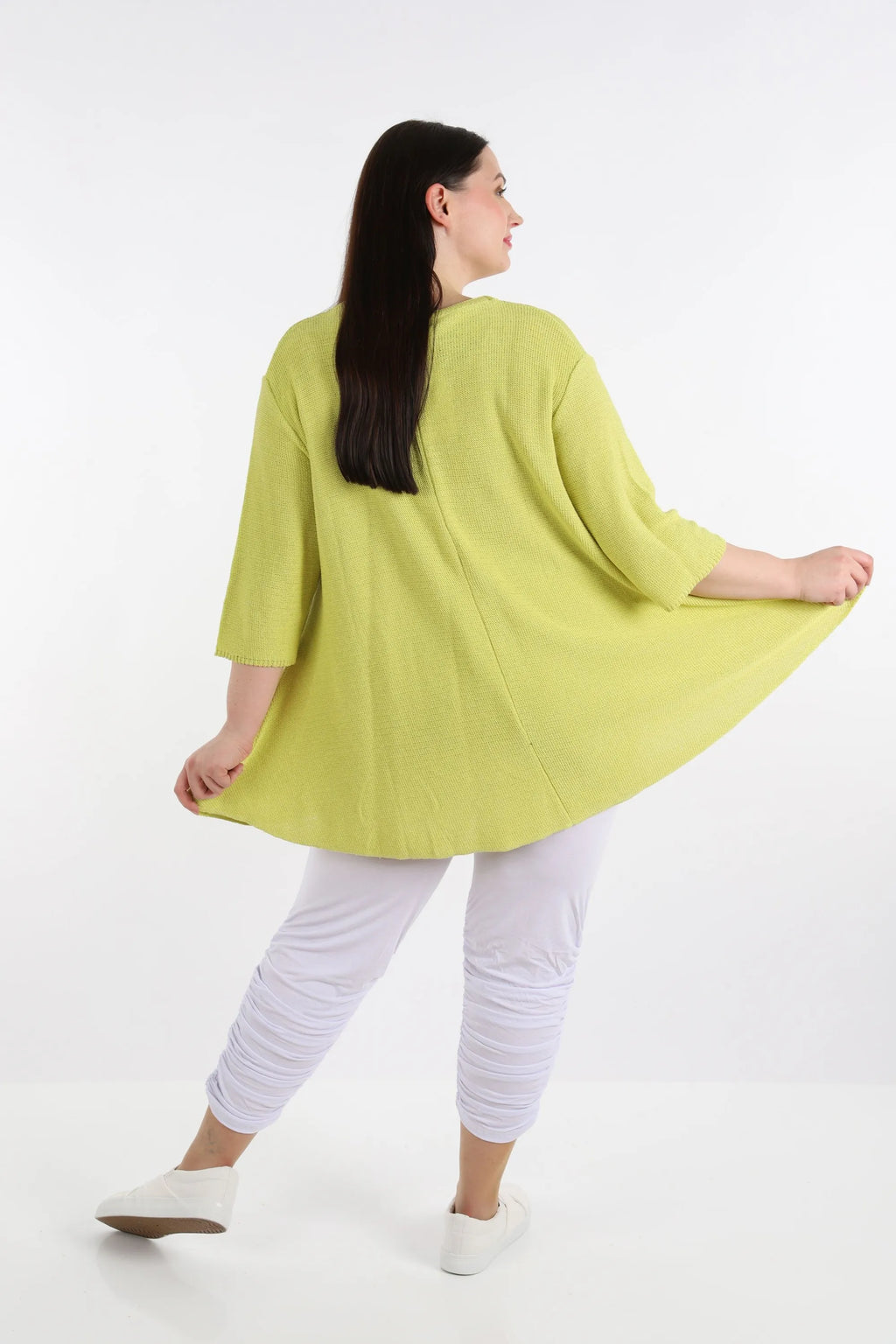  AKH Fashion Shirt in Glocken-Form, aus Baumwolle, 1110.01892, Lime, Schick, Modern, Bequem