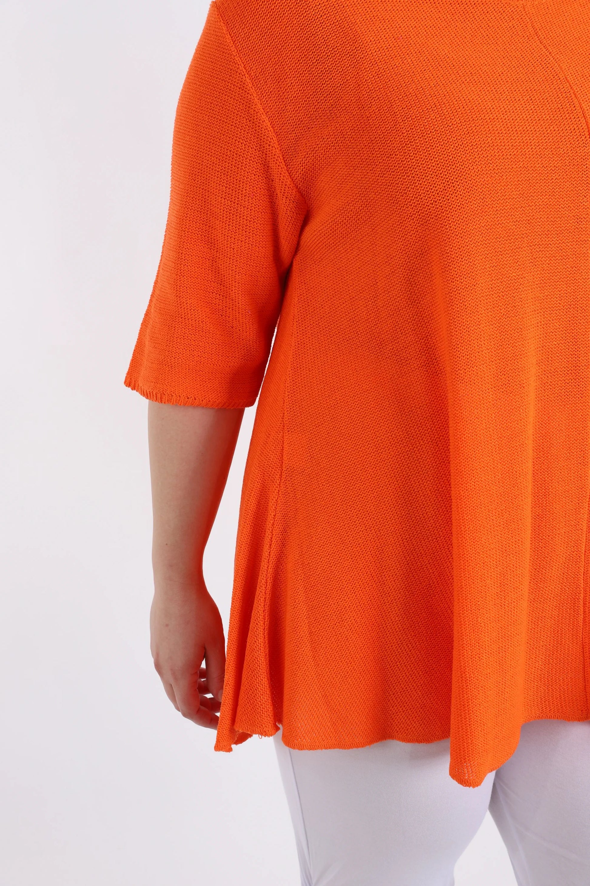  Glocken-Form Shirt in leuchtendem Orange aus leichter Baumwolle für lässigen Lagenlook