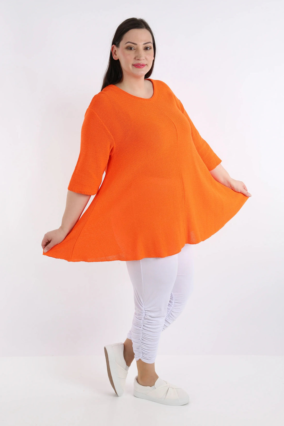  Shirt von AKH Fashion aus Baumwolle in Glocken-Form, 1110.01892, Orange, Schick, Modern