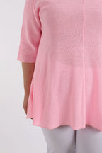  AKH Fashion Shirt in Glocken-Form, aus Baumwolle, 1110.01892, Rosa, Schick, Modern, Bequem