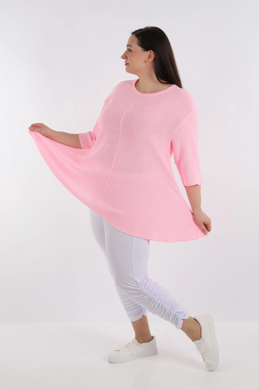  AKH Fashion Shirt in Glocken-Form, aus Baumwolle, 1110.01892, Rosa, Schick, Modern, Bequem