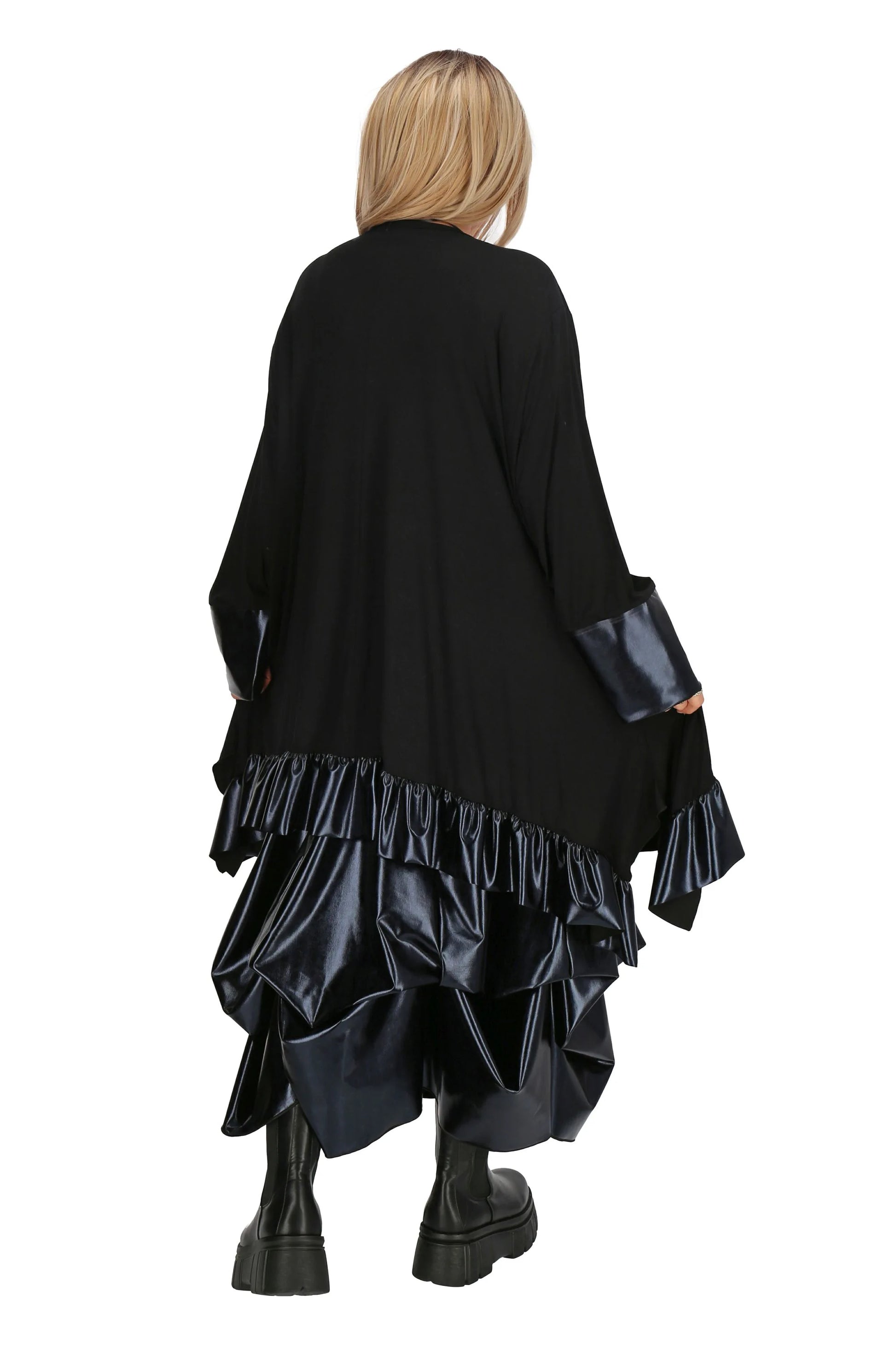  A-Form Shirt von AKH Fashion aus Viskose, 1227.01019, Schwarz-Metalic, Unifarben, Schick