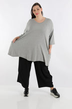  A-Form Shirt von AKH Fashion aus Viskose, 1233.02135, Grau, Schick, Modern, Bequem