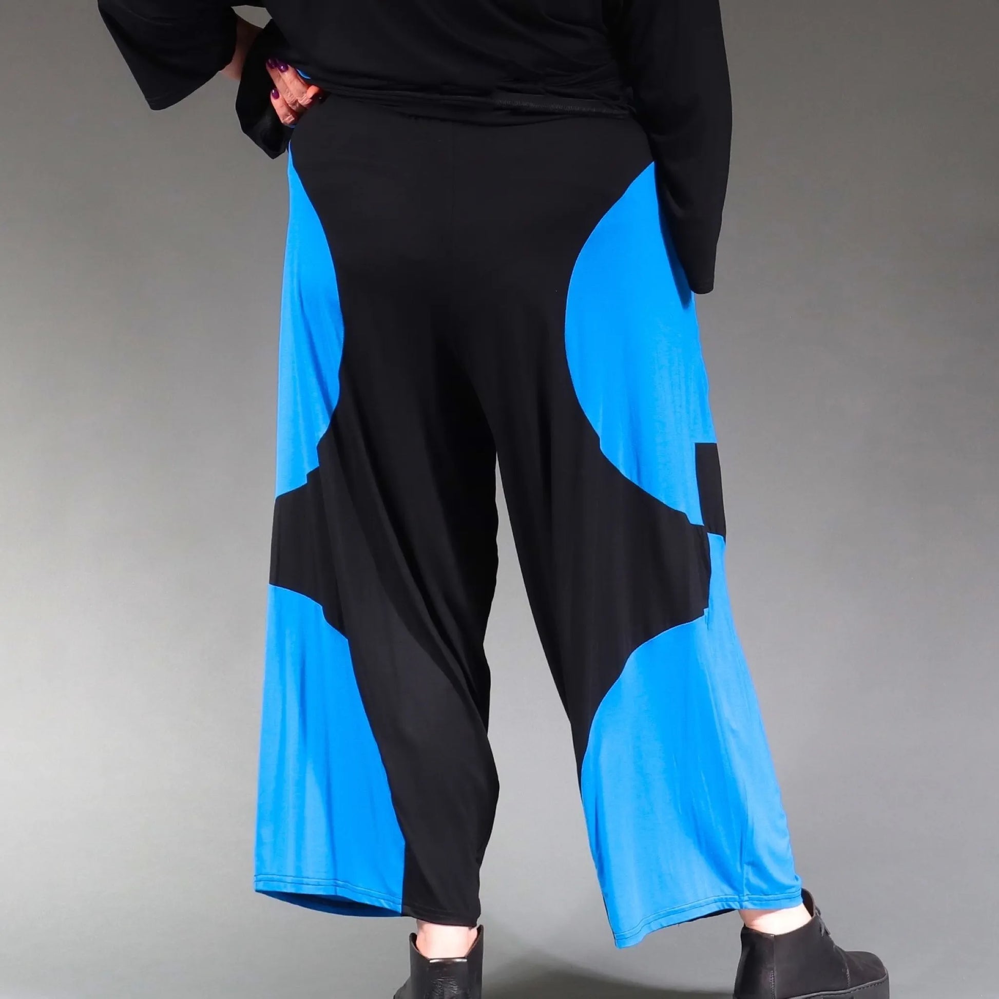  Ballonhose von AKH Fashion aus Viskose, 1238.06914, Schwarz-Blau, Unifarben, Ausgefallen