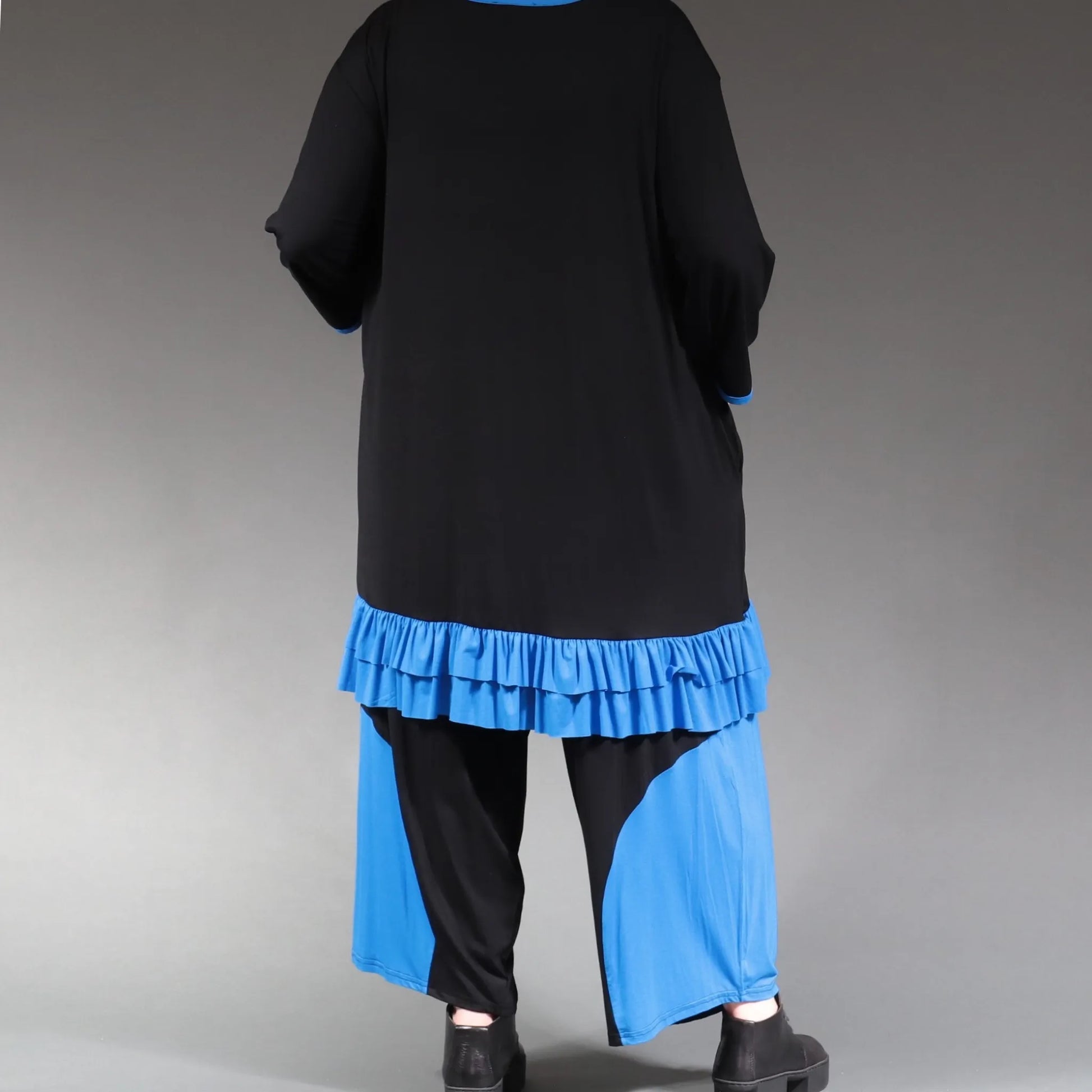  A-Form Shirt von AKH Fashion aus Viskose, 1238.06916, Schwarz-Blau, Unifarben, Ausgefallen