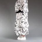  Ballonrock von AKH Fashion aus Viskose, 1239.07559, Weiß-Schwarz, Pinselstrich, Schick
