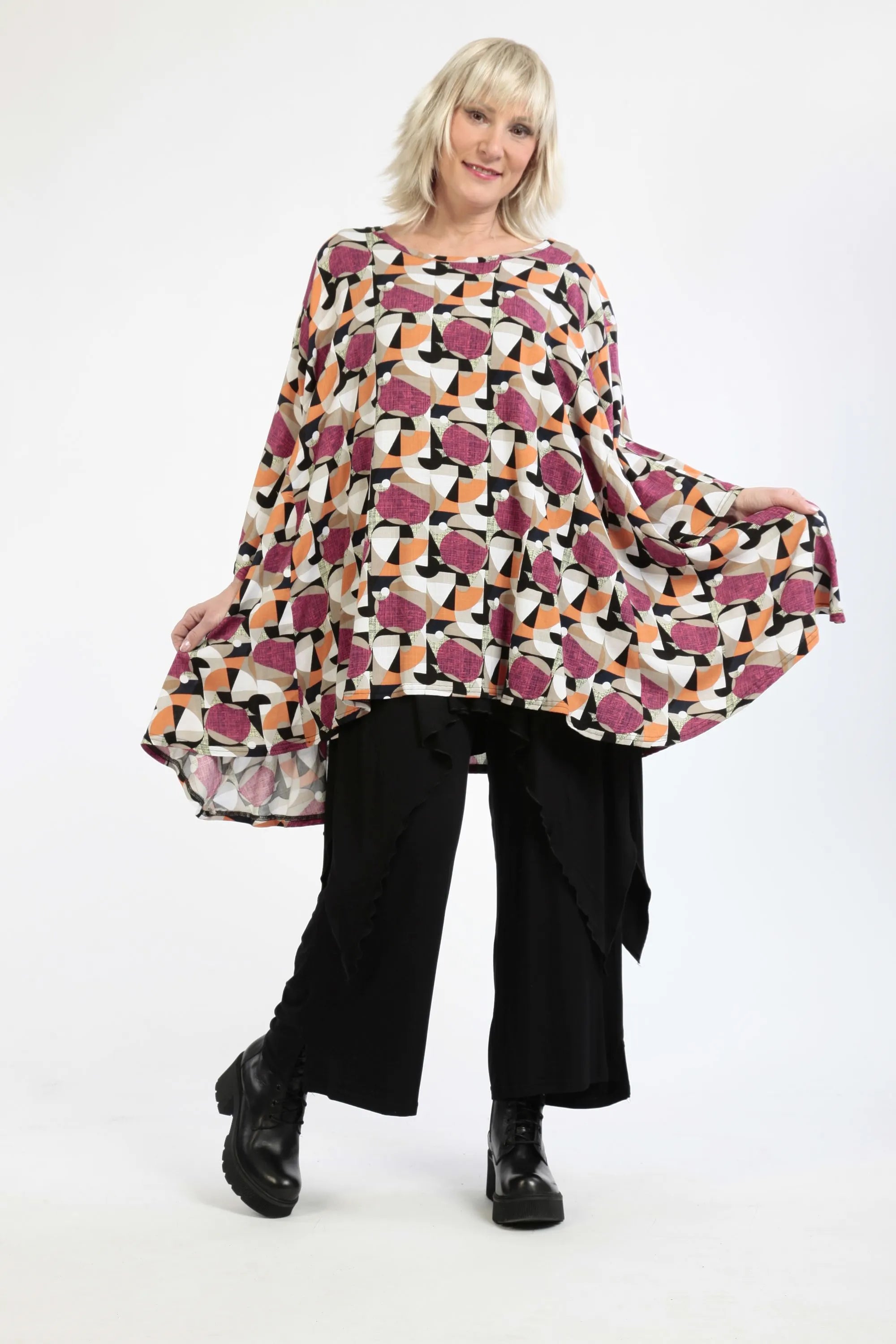 A-Form Shirt von AKH Fashion aus Viskose, ausgefallene, zeitlose Lagenlook Mode