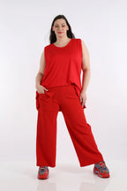  AKH Fashion Hose in gerader Form, aus Baumwolle, 1252.06907, Rot, Schick, Modern, Bequem