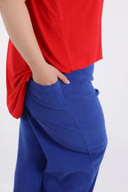  AKH Fashion Hose in gerader Form, aus Baumwolle, 1252.06907, Blau, Schick, Modern, Bequem