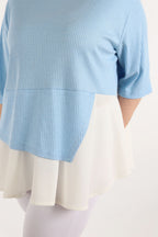  A-Form Shirt von AKH Fashion aus Viskose, 1268.02411, Hellblau-Weiß, Streifen, Schick
