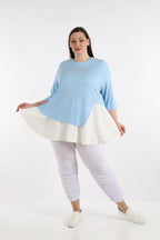  A-Form Shirt von AKH Fashion aus Viskose, 1268.02411, Hellblau-Weiß, Streifen, Schick
