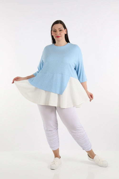  A-Form Shirt von AKH Fashion aus Viskose, 1268.02411, Hellblau-Weiß, Streifen, Schick