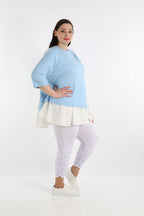  A-Form Shirt von AKH Fashion aus Viskose, 1268.02411, Hellblau-Weiß, Streifen, Schick