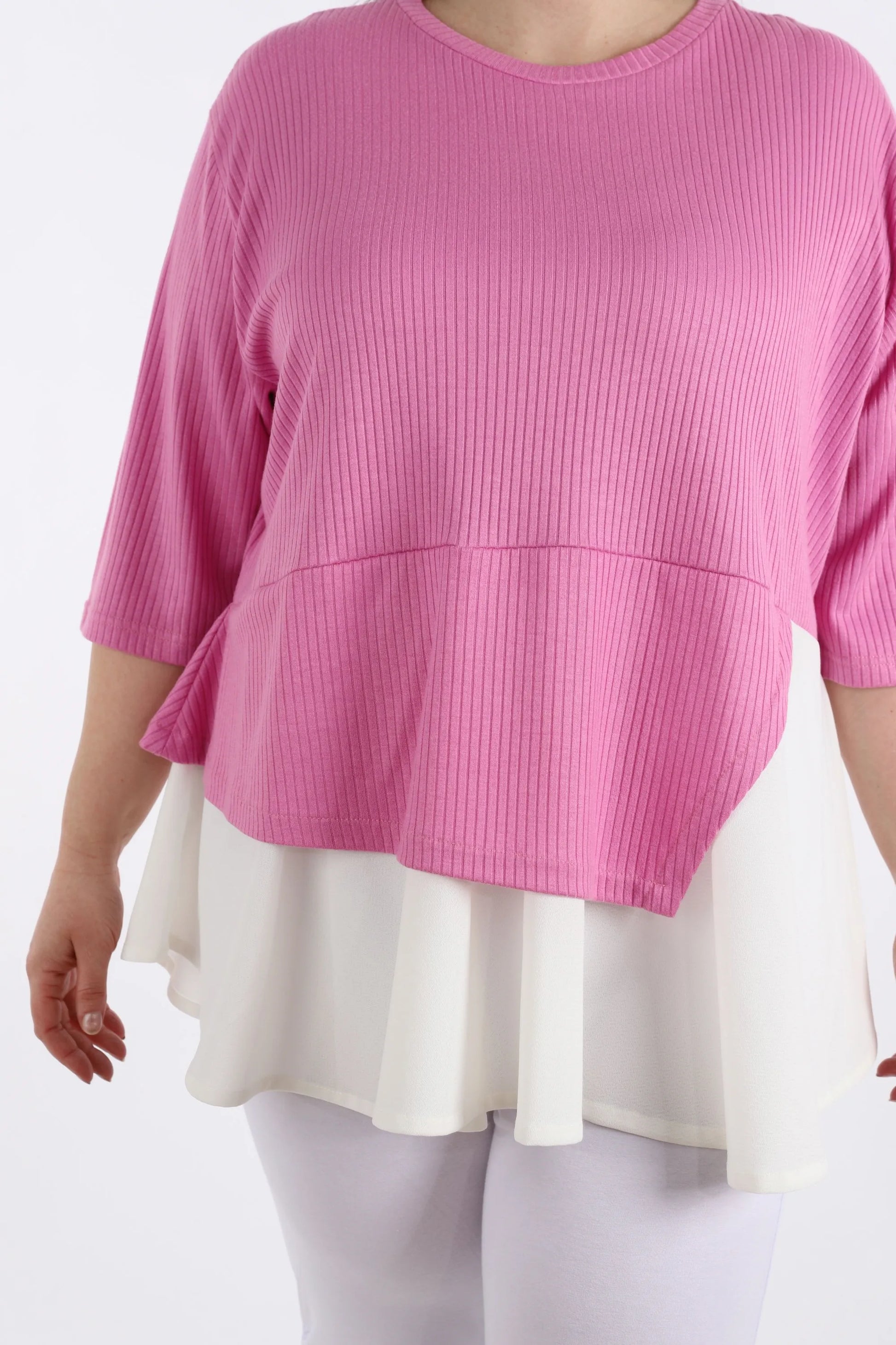  A-Form Shirt von AKH Fashion aus Viskose, 1268.02411, Rose-Weiß, Streifen, Schick, Modern